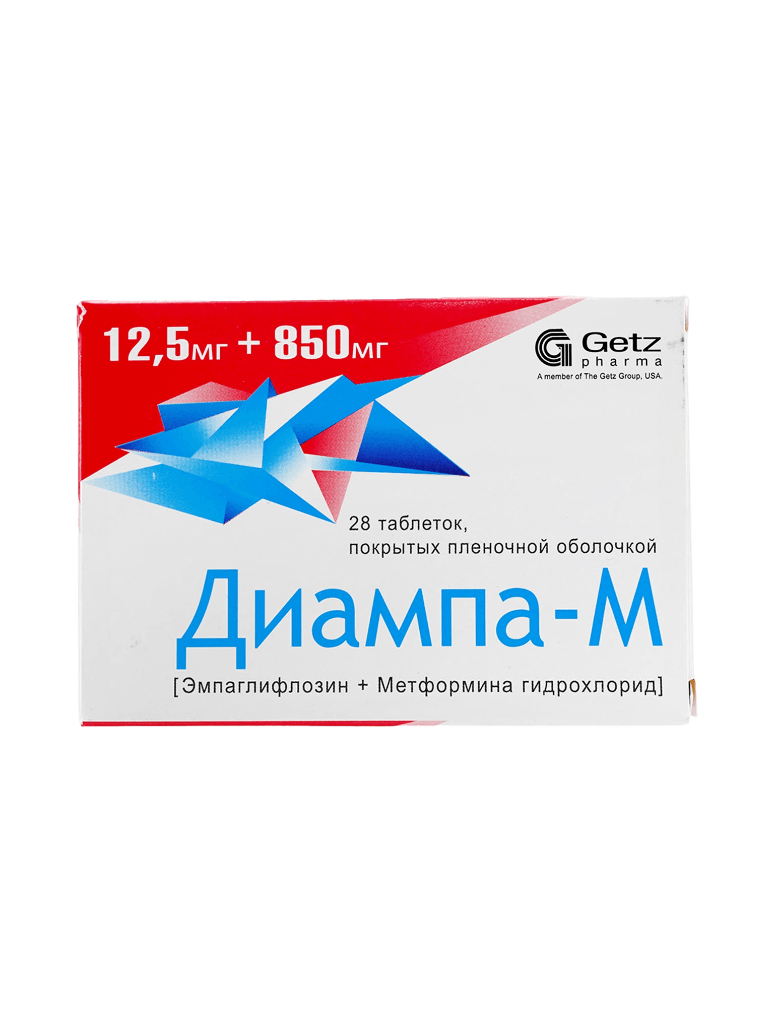 Диампа М, 12,5/850 мг, таб. №28