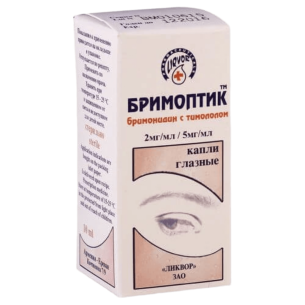 Бримоптик, 2 мг/мл+5 мг/мл, 10 мл, капли глаз.