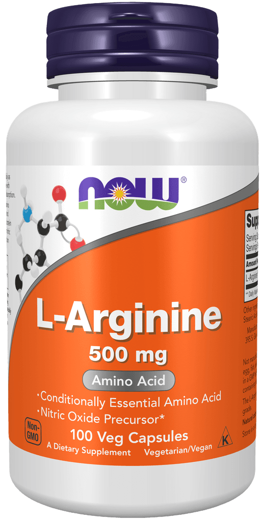 L-аргинин (NOW L-Arginine), 500 мг, капс. №100