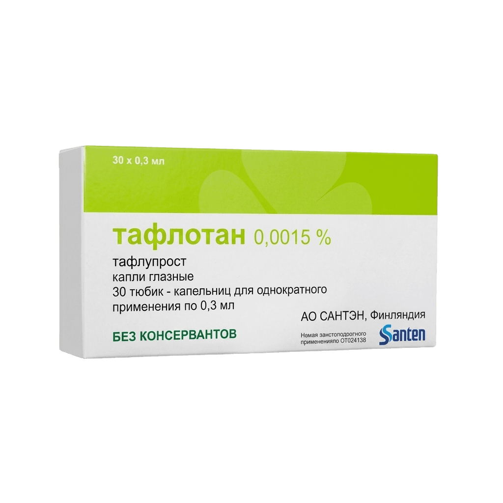 Тафлотан, 15 мкг/мл, 0,3 мл, капли глаз. №30