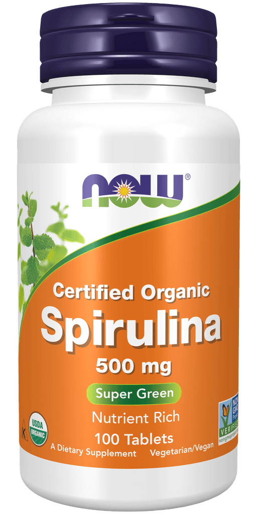 Спирулина Органик (NOW Organic Spirulina), 500 мг, таб. №100