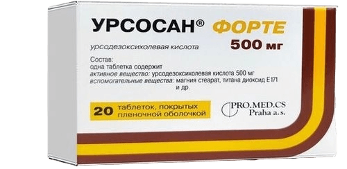 Урсосан Форте, 500 мг, таб. №20