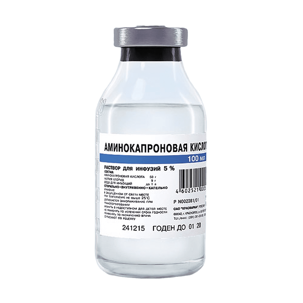 Аминокапроновая кислота, 5%, 100 мл, флак.
