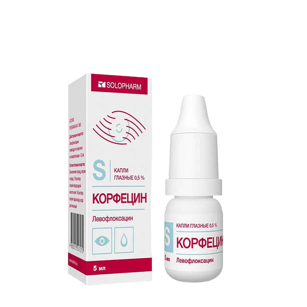 Корфецин-Солофарм, 0,5%, 5 мл, капли глаз.