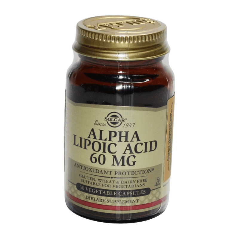 Альфа липоевая кислота (Solgar Alpha Lipoic Acid), 60 мг, капс, №30