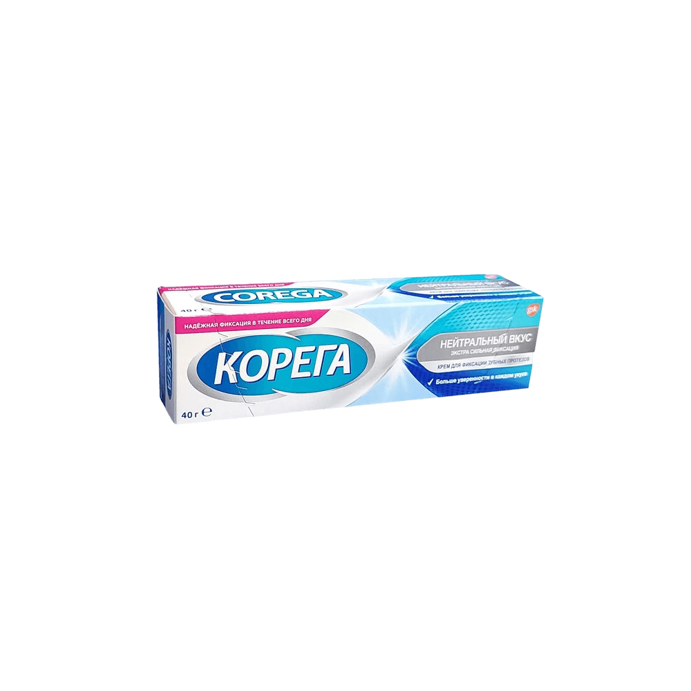 Корега Нейтральный вкус для фиксации зубных протезов крем, 20 г
