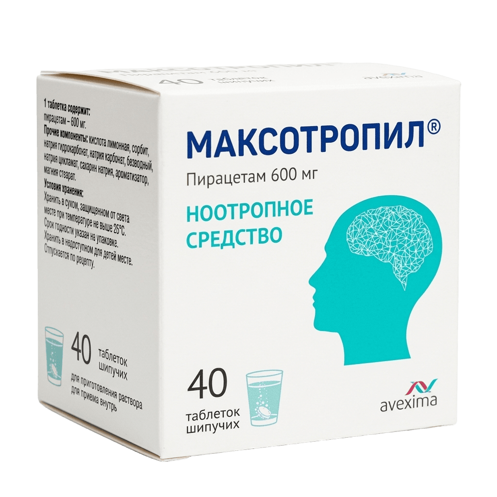 Максотропил, 600 мг, шип. таб. №40