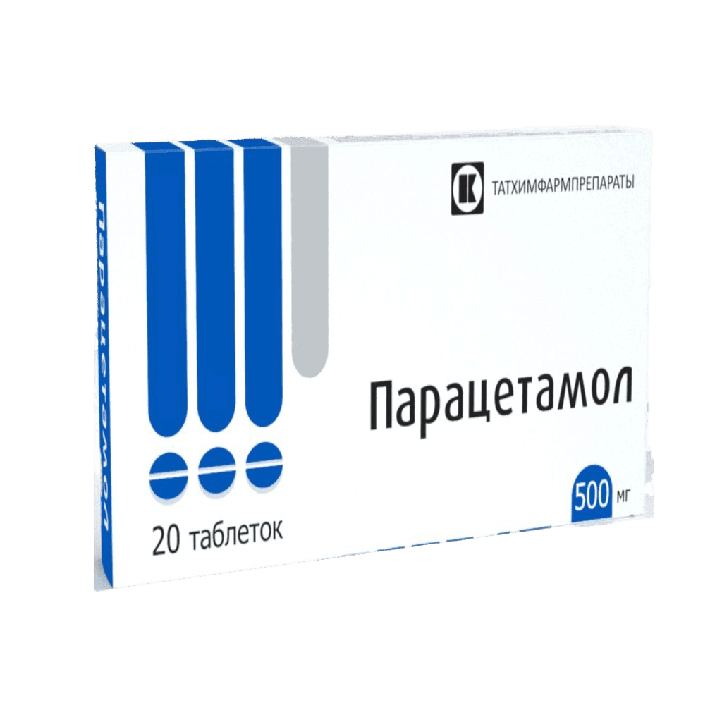 Парацетамол, 500 мг, таб. №20