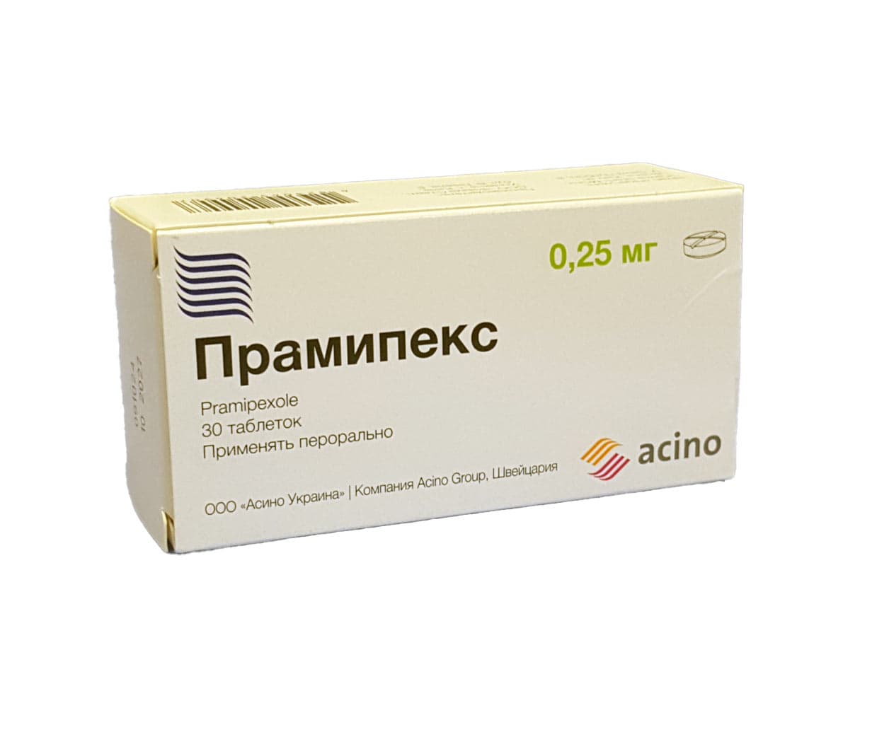 Прамипекс, 0,25 мг, таб. №30