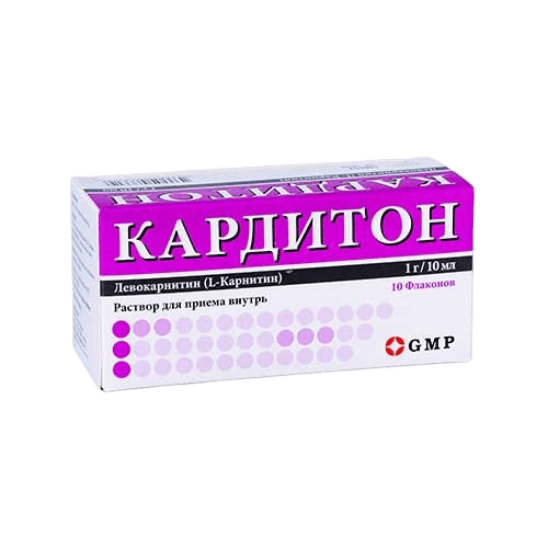 Кардитон, 1,0 г/10,0 мл, 10 мл, флак. №10