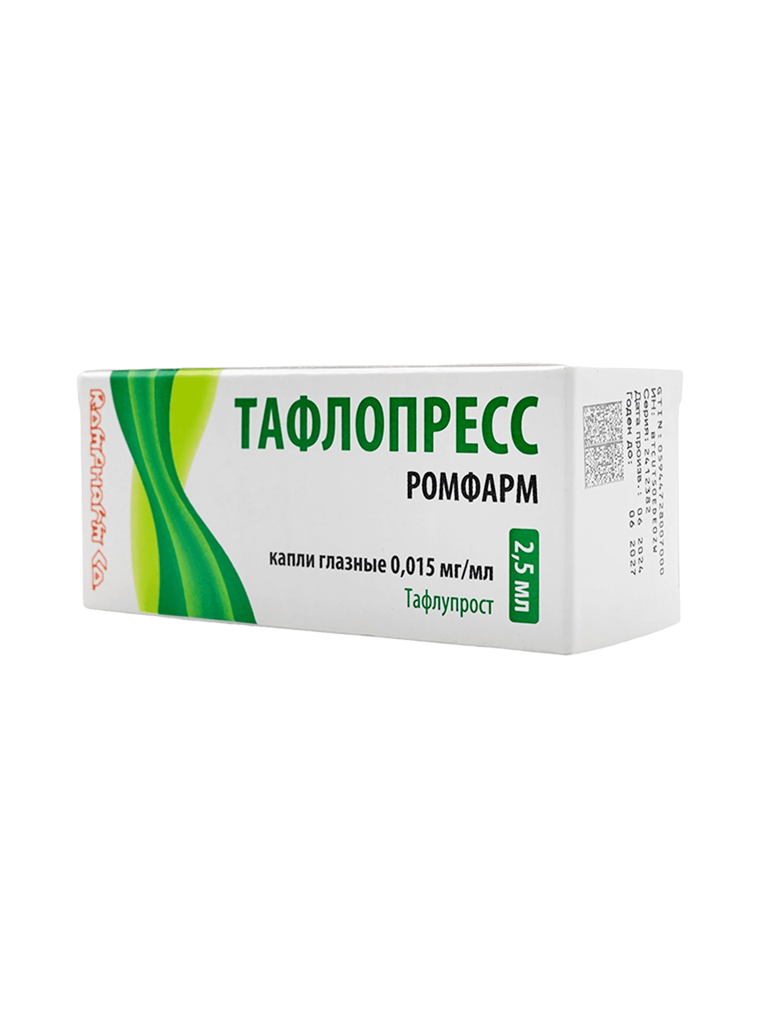 Тафлопресс Ромфарм, 0,015 мг/мл, 2,5 мл, капли глаз.