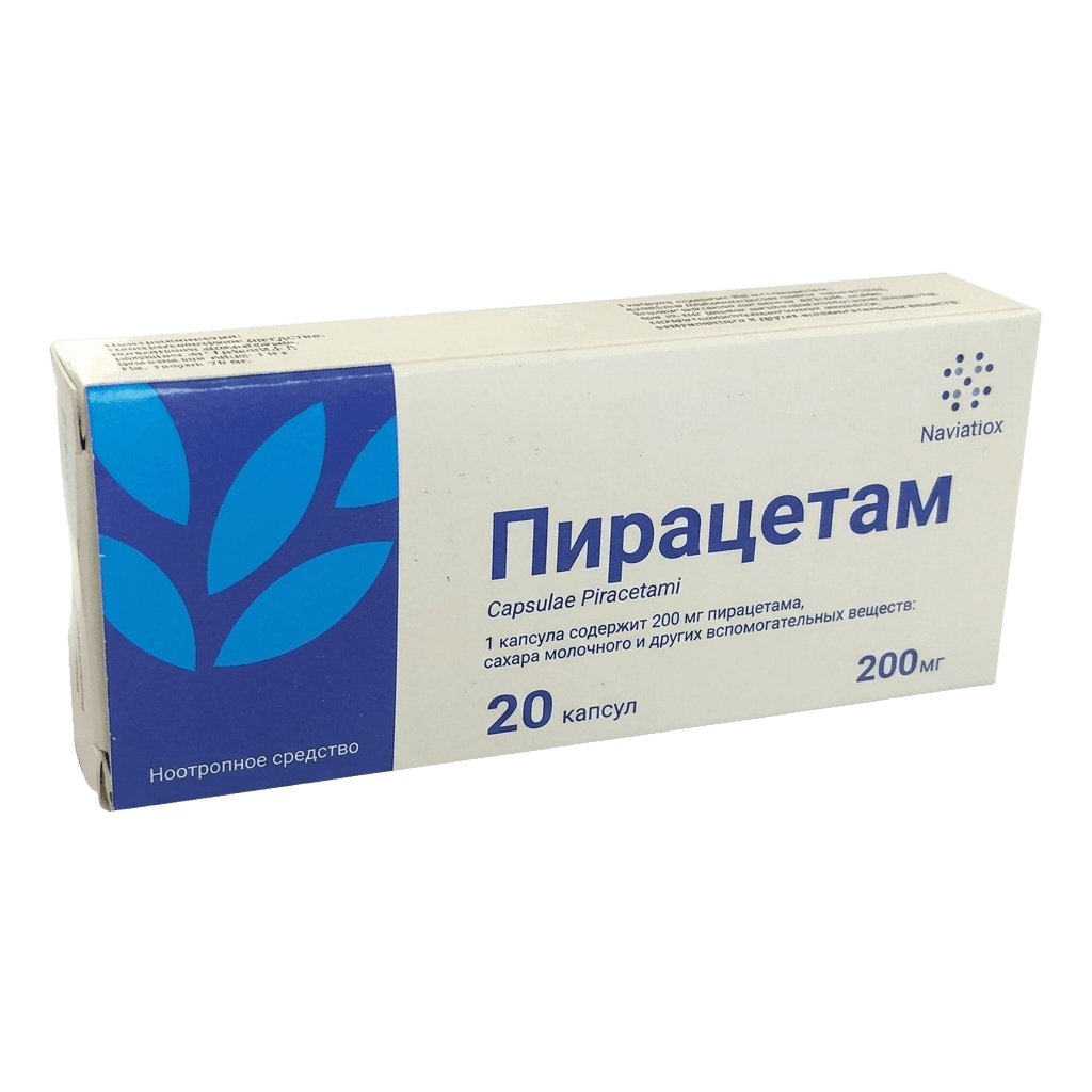 Пирацетам, 200 мг, капс. №20