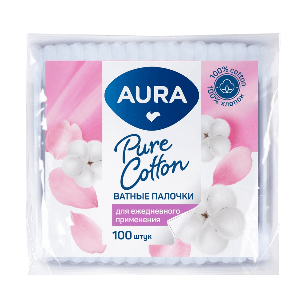 Ватные палочки AURA, №200 (п/э)