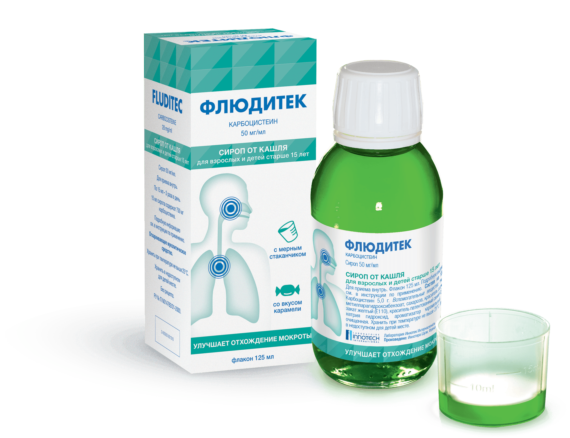 Флюдитек, 50 мг/мл, 125 мл, сироп