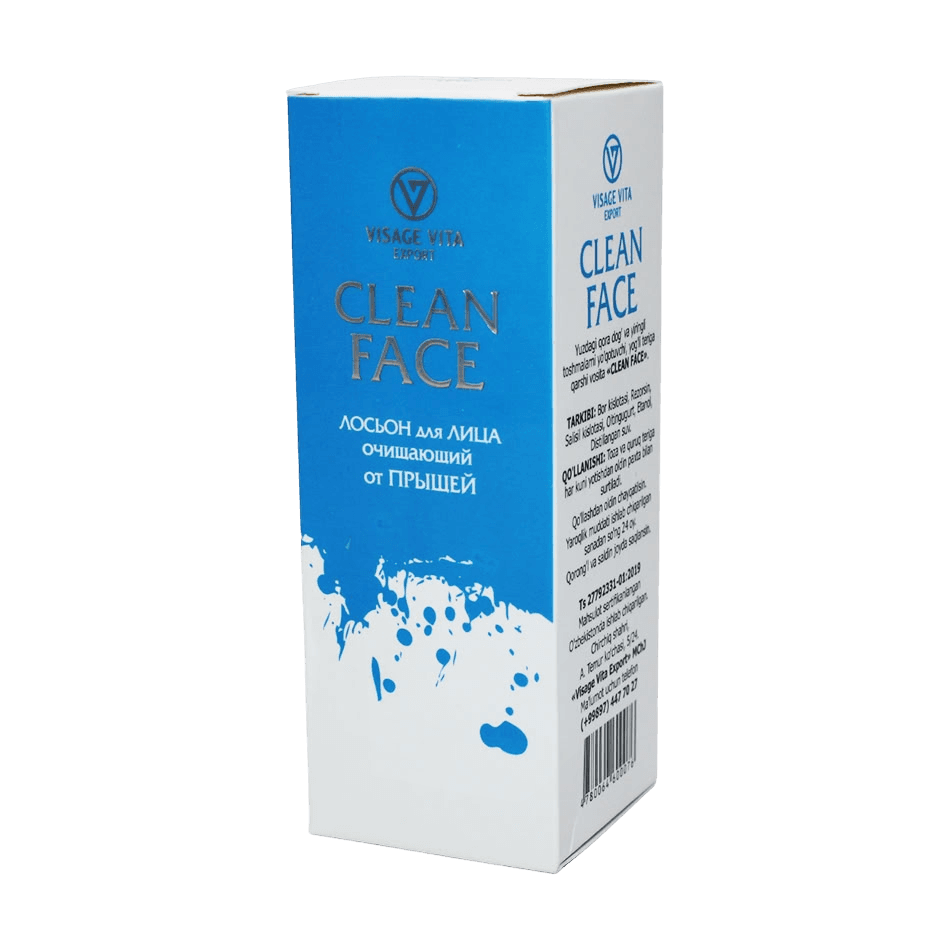 Лосьон для лица очищающий от прыщей Clean Face, 100 мл