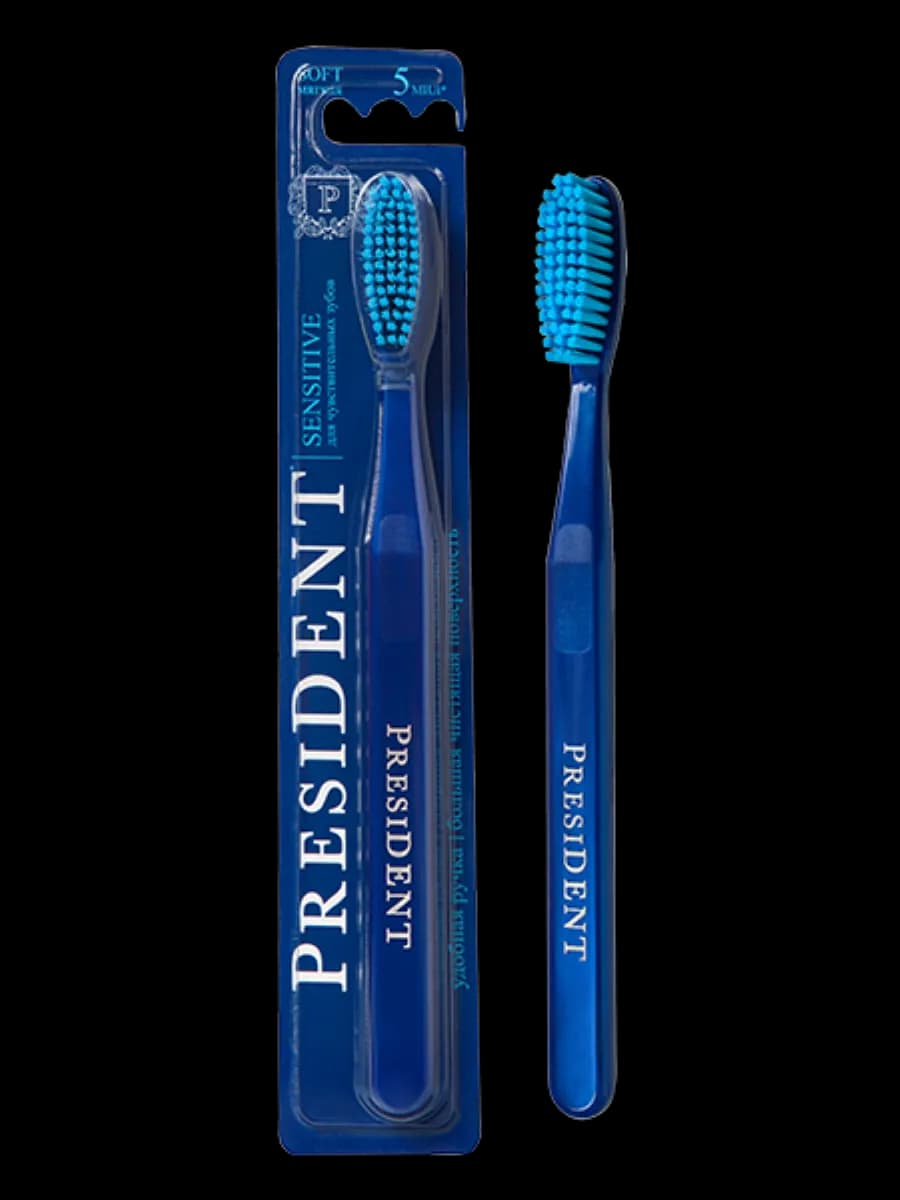 Зубная щетка President Sensitive (синяя)