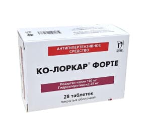 Ко-Лоркар Форте, 100 мг/25 мг, таб. №28