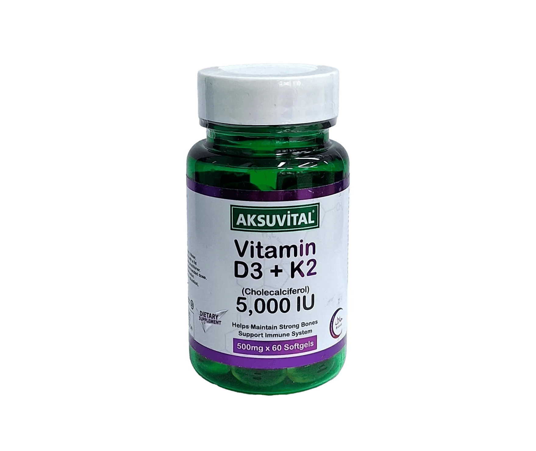 Витамин Д3 К2 Aksuvital, 5000 МЕ/500 мг, капс. №60