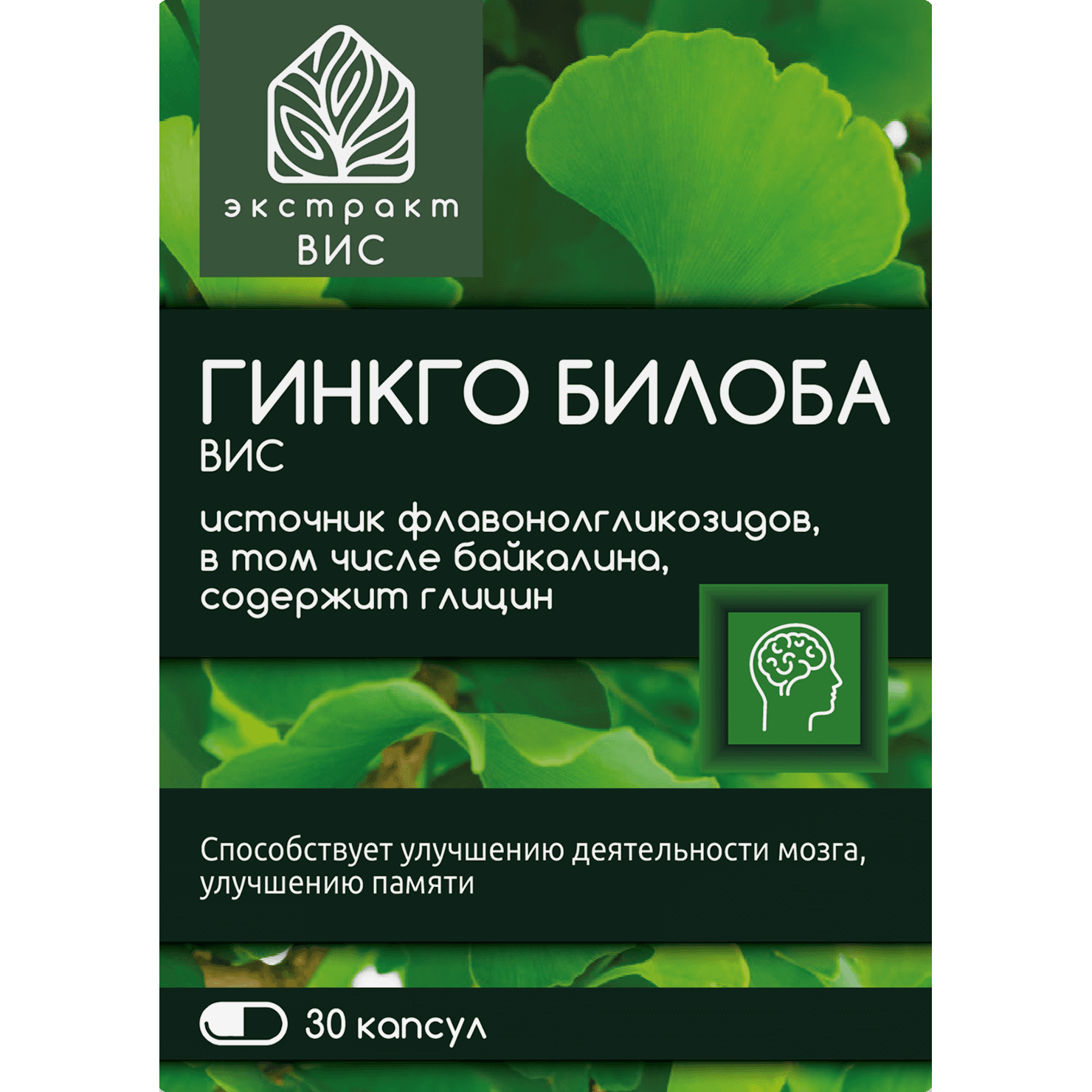 Гинкго Билоба-ВИС, 0,4 г, капс. №30