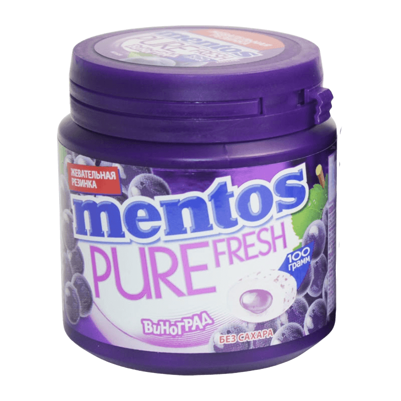 Жевательная резинка Mentos Pure Fresh Виноград, 100 г