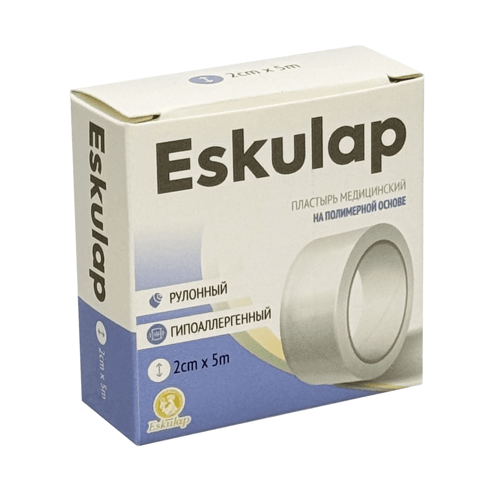 Пластырь, мед. полимерный Eskulap, 2 см х 5 м
