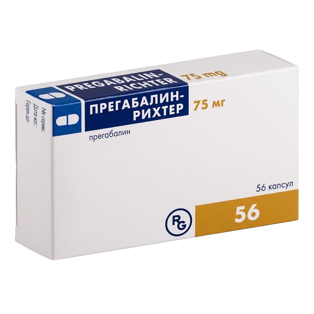 Прегабалин-Рихтер, 75 мг, капс. №56