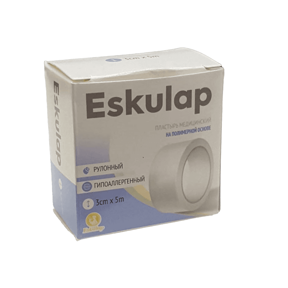 Пластырь, мед. полимерный Eskulap, 3 см х 5 м