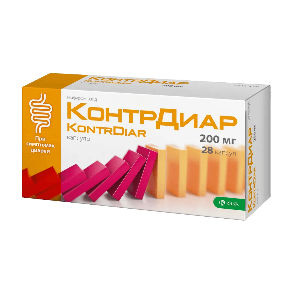 КонтрДиар, 200 мг, капс. №28