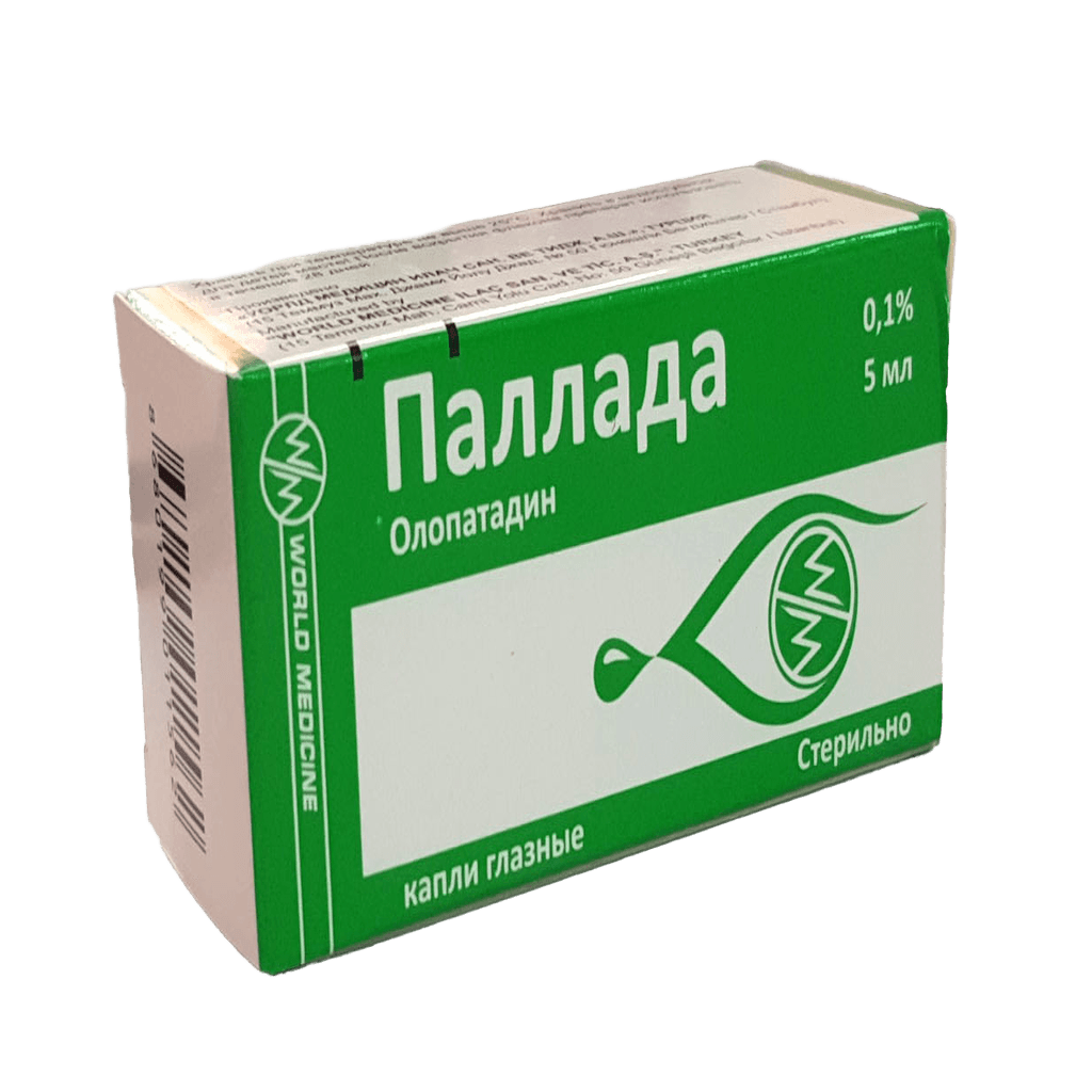 Паллада, 0,1%, 5 мл, капли глаз.