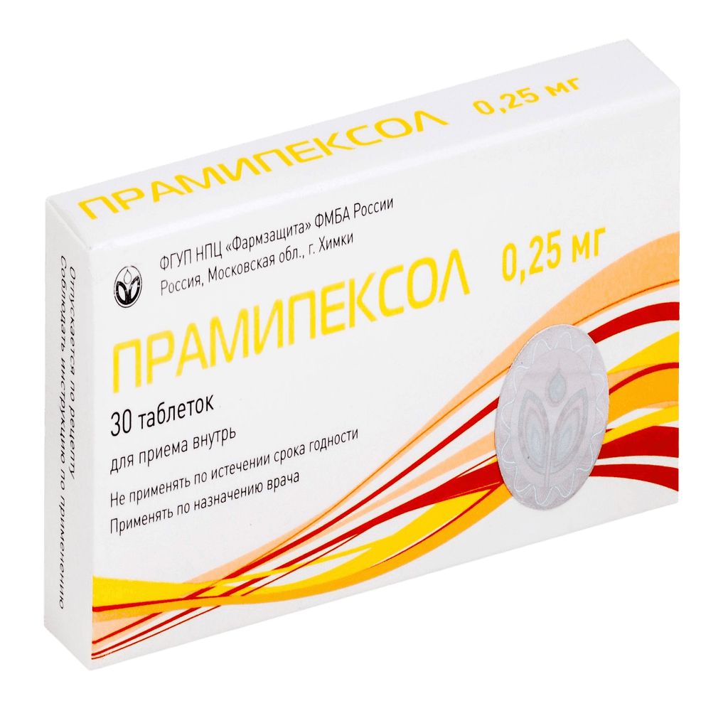 Прамипексол, 0,25 мг, таб. №30