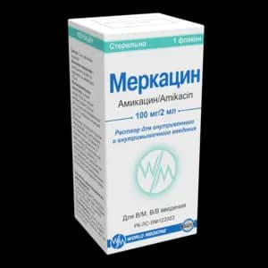 Меркацин, 100 мг/2 мл, 2 мл, флак. №1