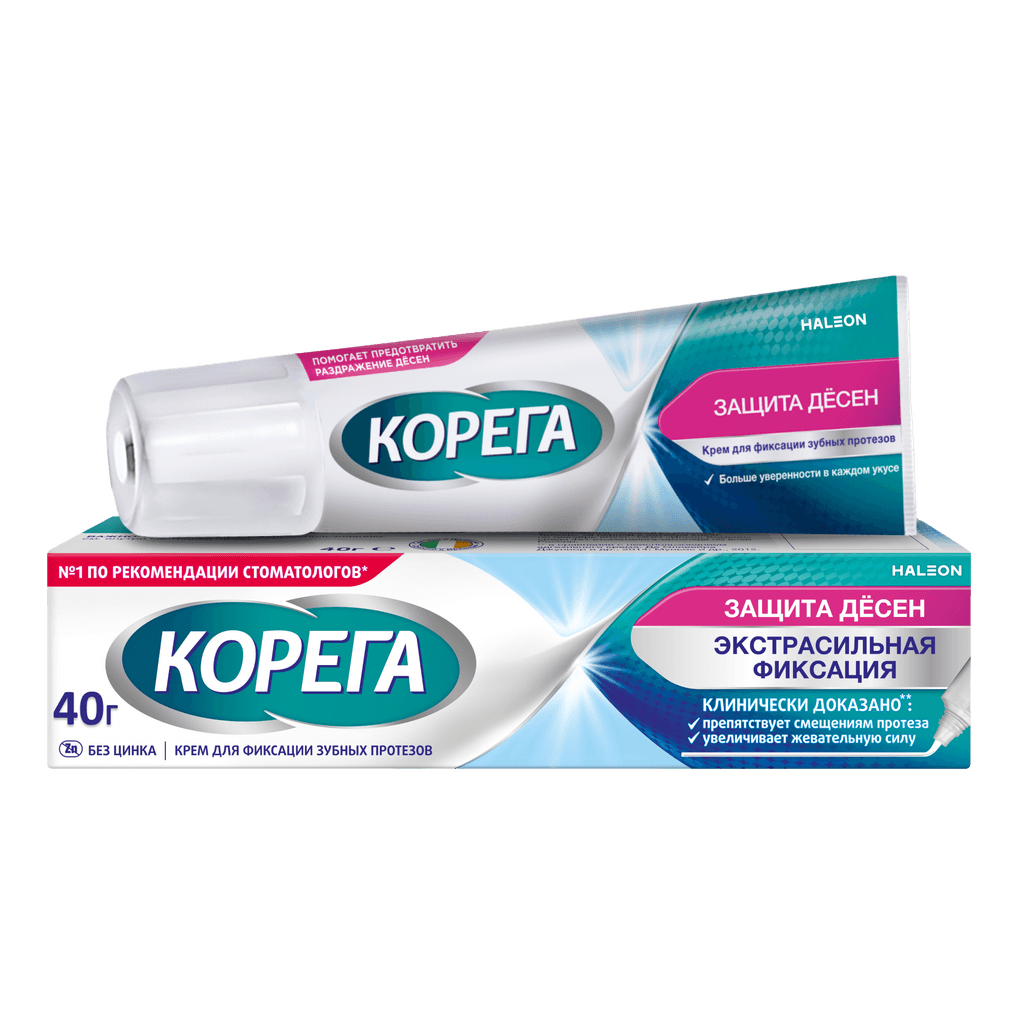 Корега Защита Десен для фиксации зубных протезов крем, 40 г