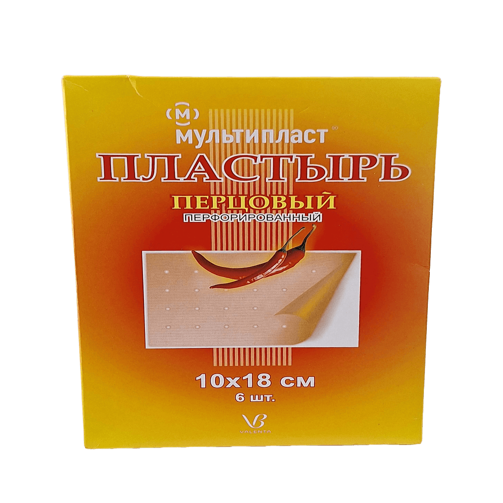 Перцовый Пластырь Мультипласт, 10 х 18 см, №6 (перфорир)