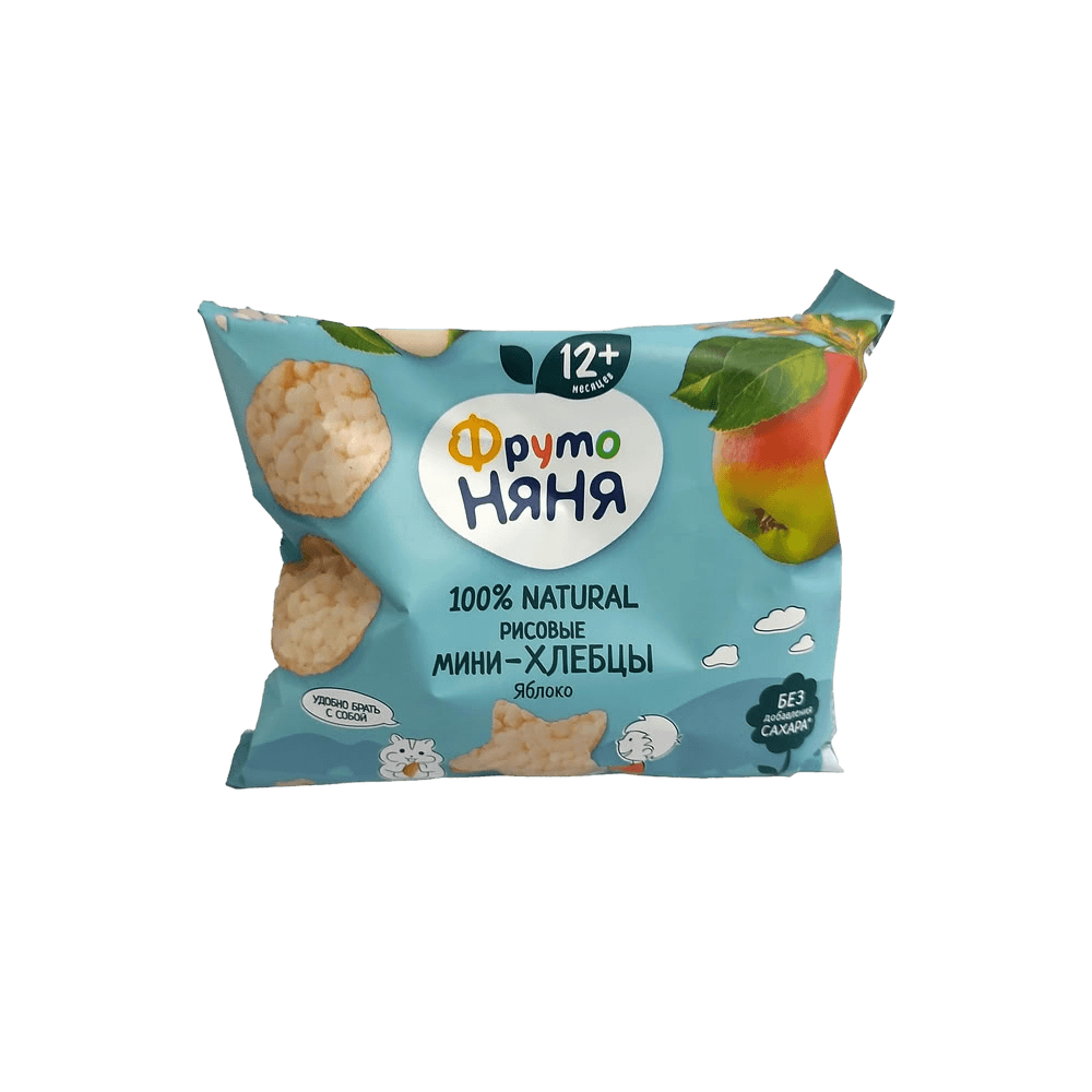 Мини-хлебцы рисовые яблоко и персик ФрутоНяня, 30 г