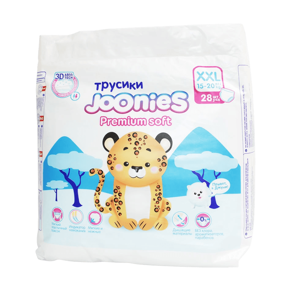 Подгузники трусики Joonies Premium soft, раз. XXL, №28