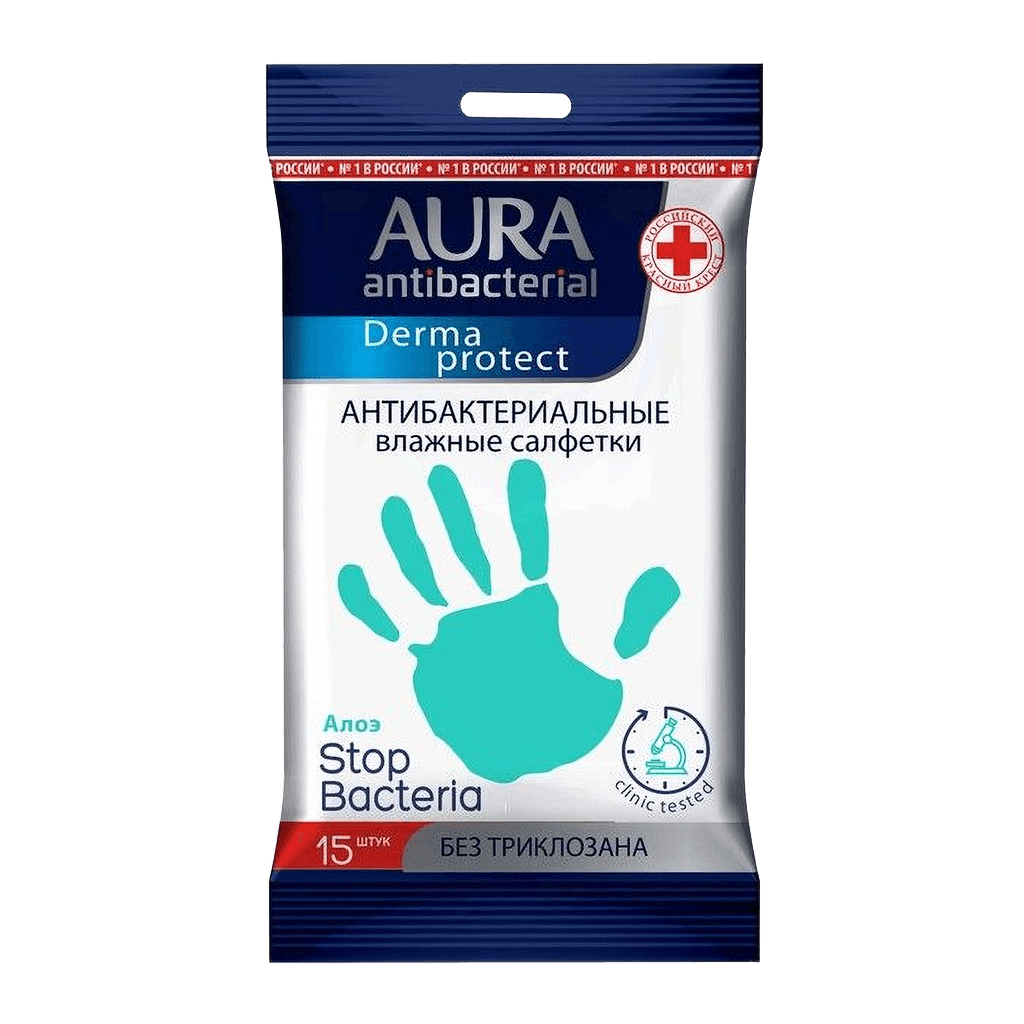 Salfetki vlajnie Aura antibak, №15 (Aloe)