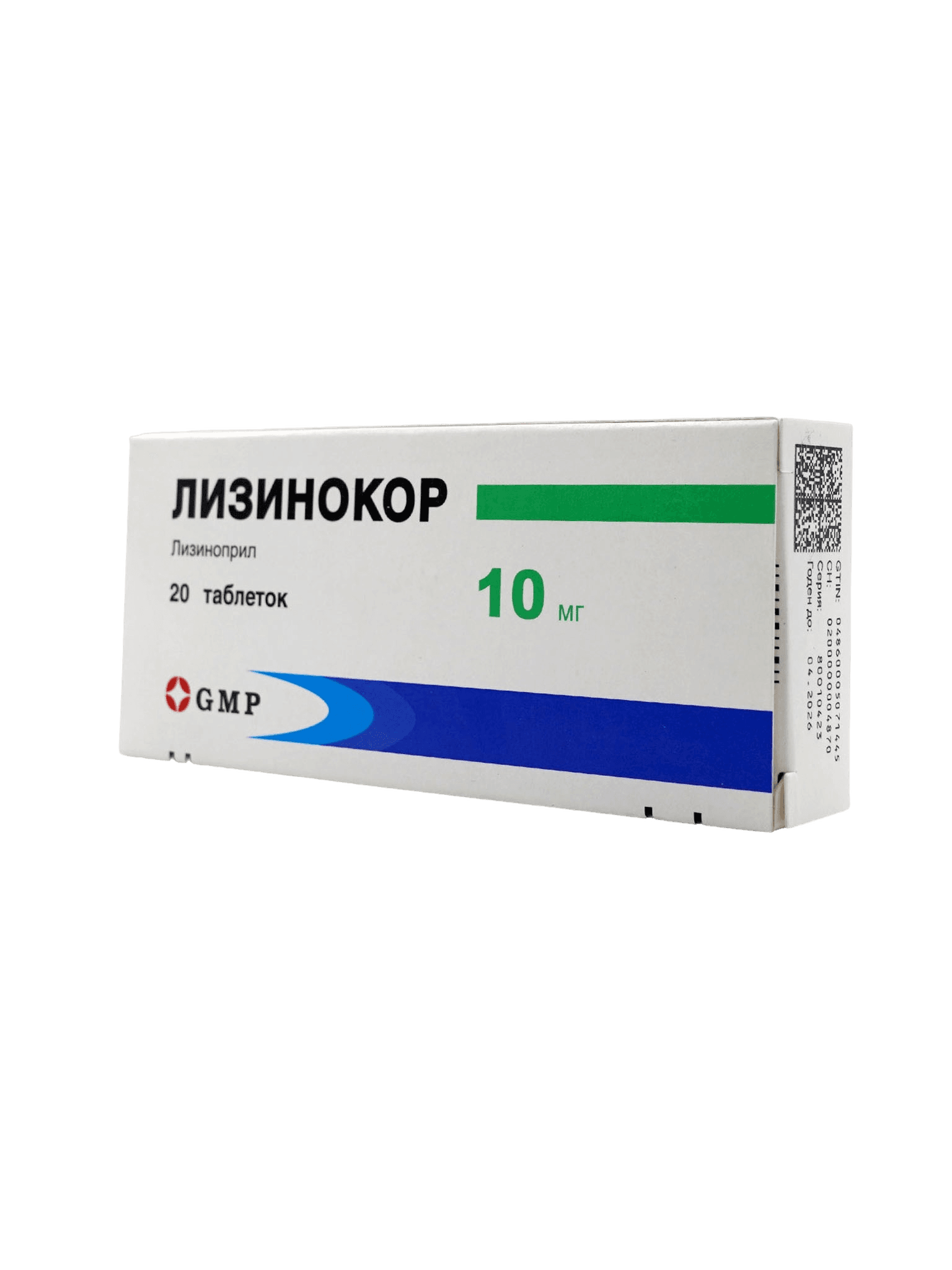 Лизинокор, 10 мг, таб. №20