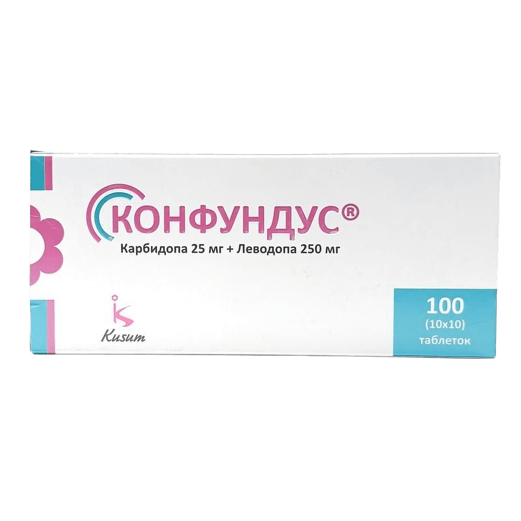 Конфундус, 25 мг/250 мг, таб. №100