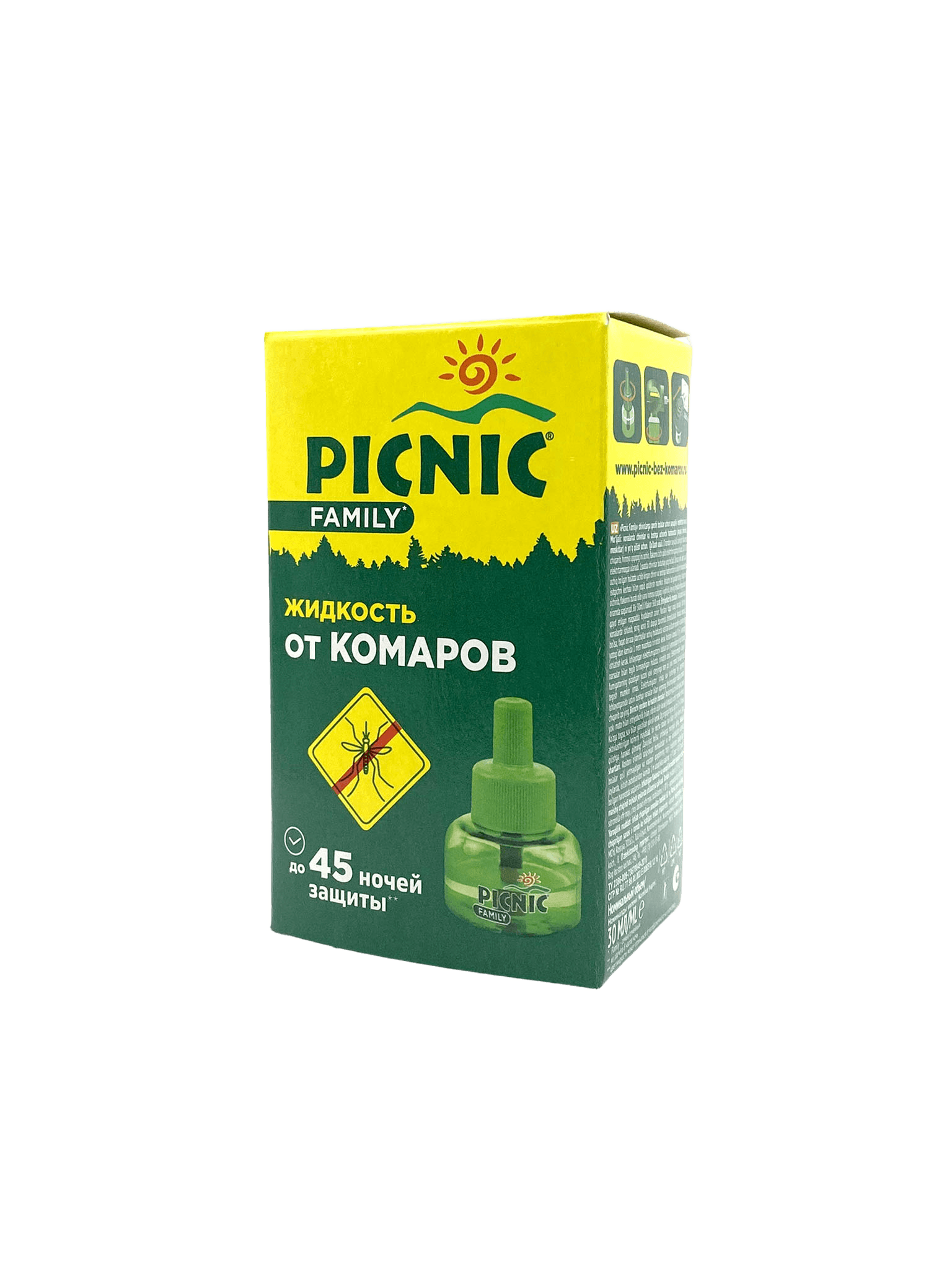 Жидкость от комаров 45 ночей Picnic Family, 30 мл