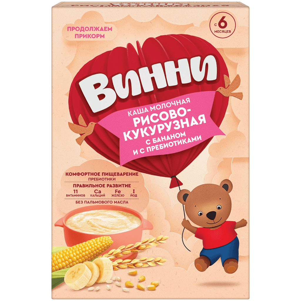 Rice-Corn Milk Porridge Vinni, 200 g (m 6)
